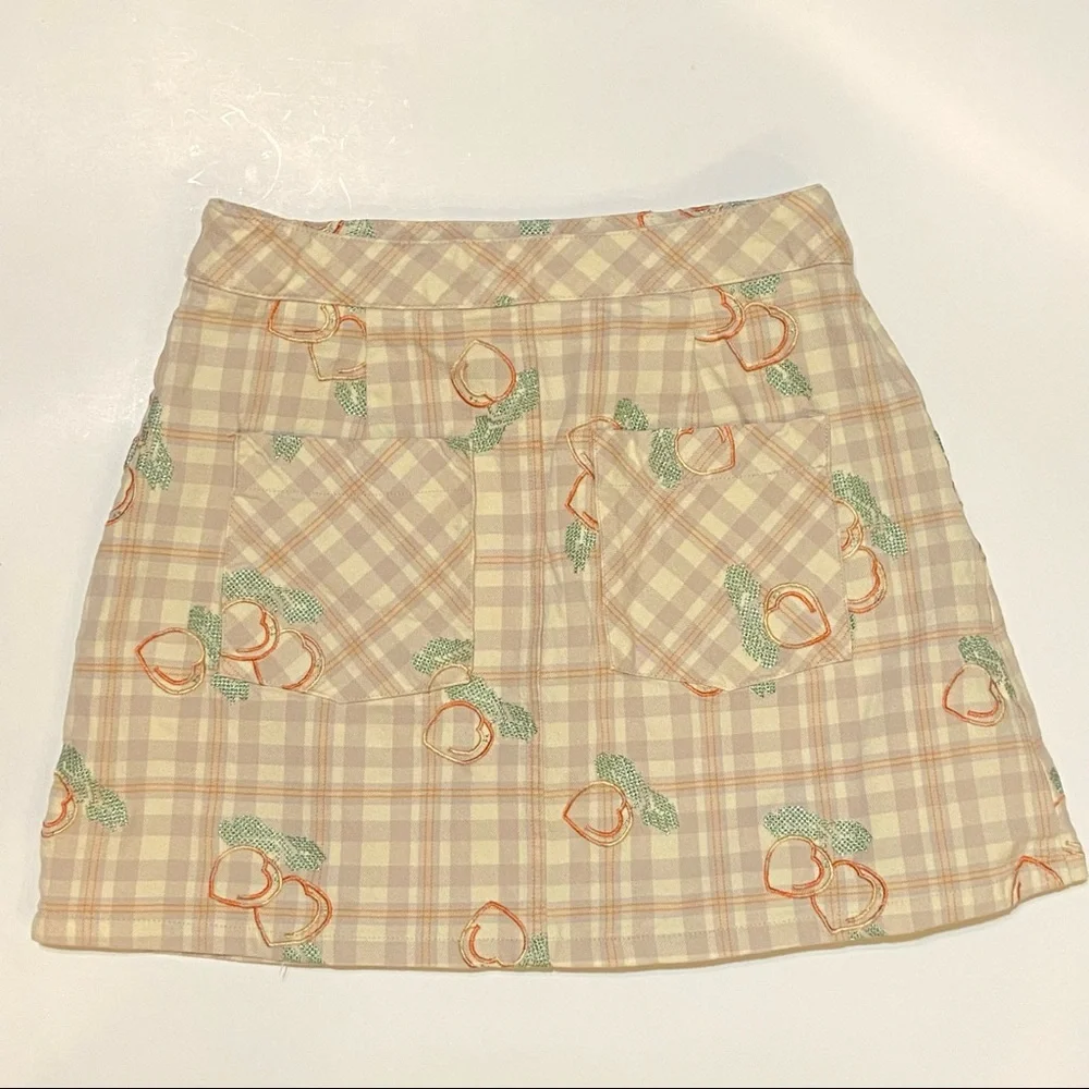 Urban Outfitters • Peaches & Plaid Kilt Skirt - Picture 4 of 7